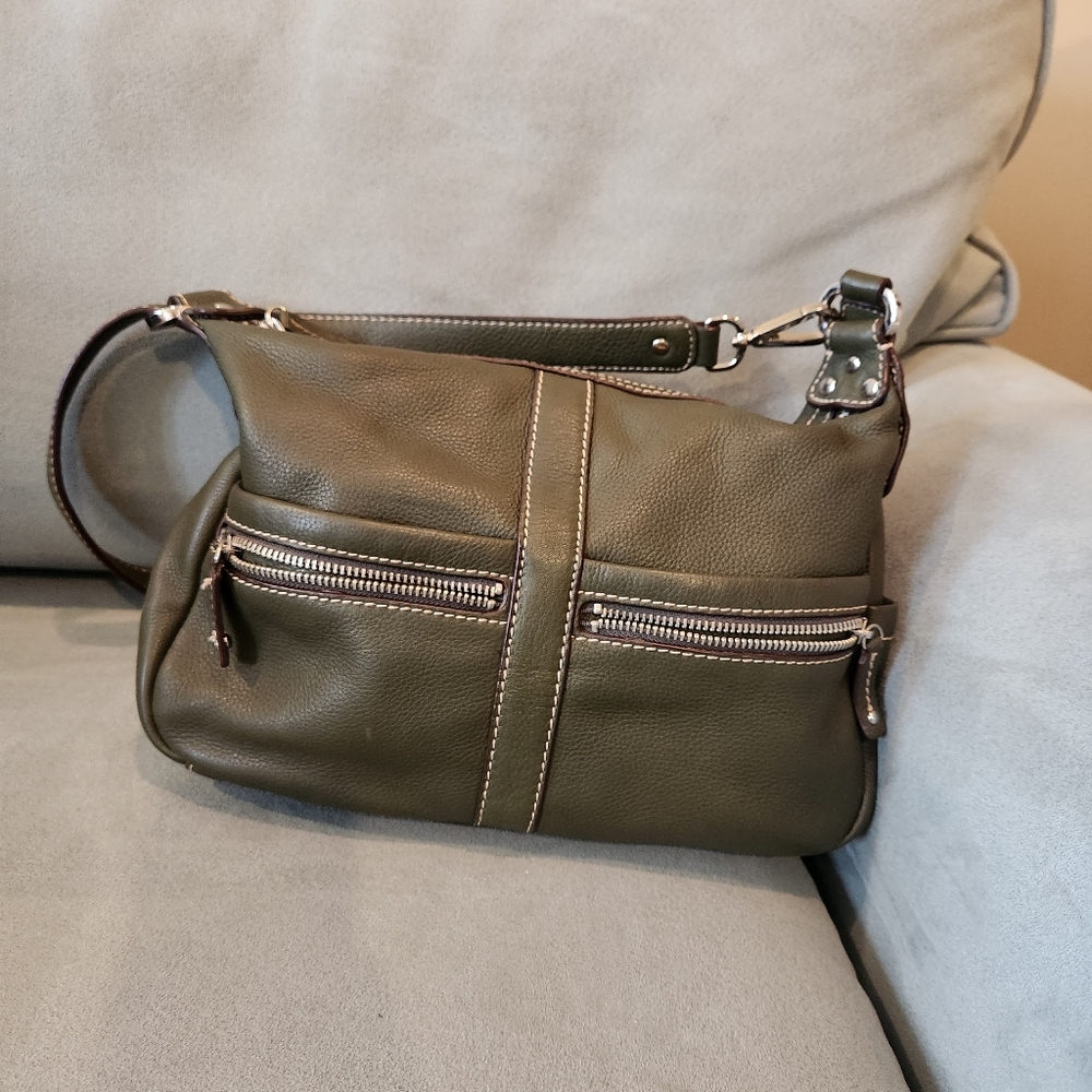 Tignanello Leather Convertible Bag-Olive Green
